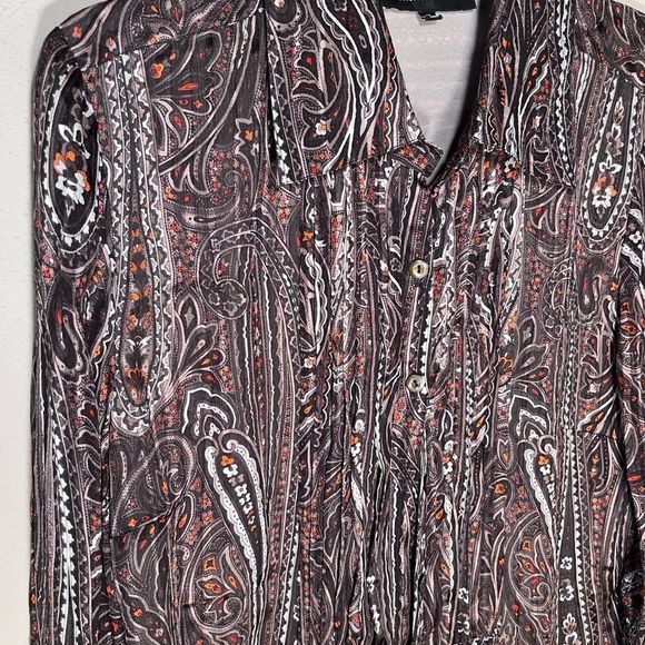 Blouse Jones New York Collection Silk button/up long sleeve semi lined sz 12 top - Picture 4 of 8